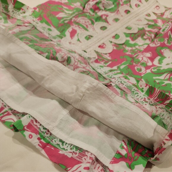 LILLY PULITZER Annabelle Floral Halter Top Tank Women's 2 Pink/Green Resortwear - Picture 8 of 10